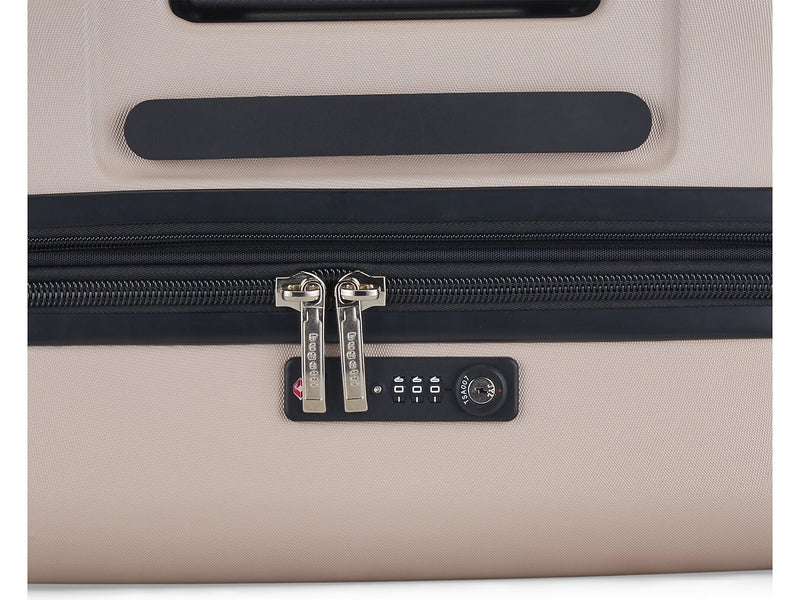 Bugatti Wellington 3-Piece Hardside Spinner Luggage Set, TSA Checkpoint Friendly, Beige (HLG5103-COOKIE)