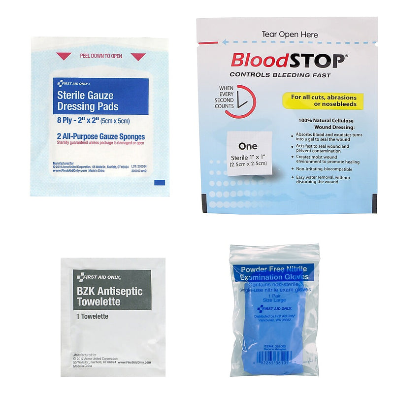 First Aid Only Nosebleed Care Kit, 6 Pieces, 25 Packs/Carton (91578)