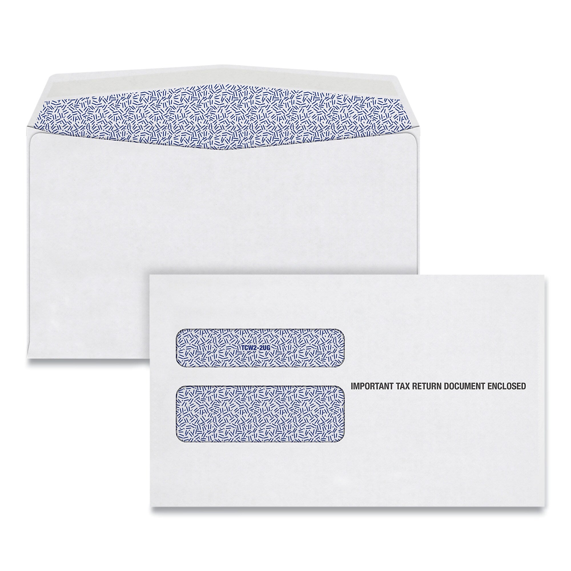 TOPS™ W-2 Laser Double Window Envelope, Commercial Flap, Gummed Closure, 5.63 x 9, White, 24/Pack