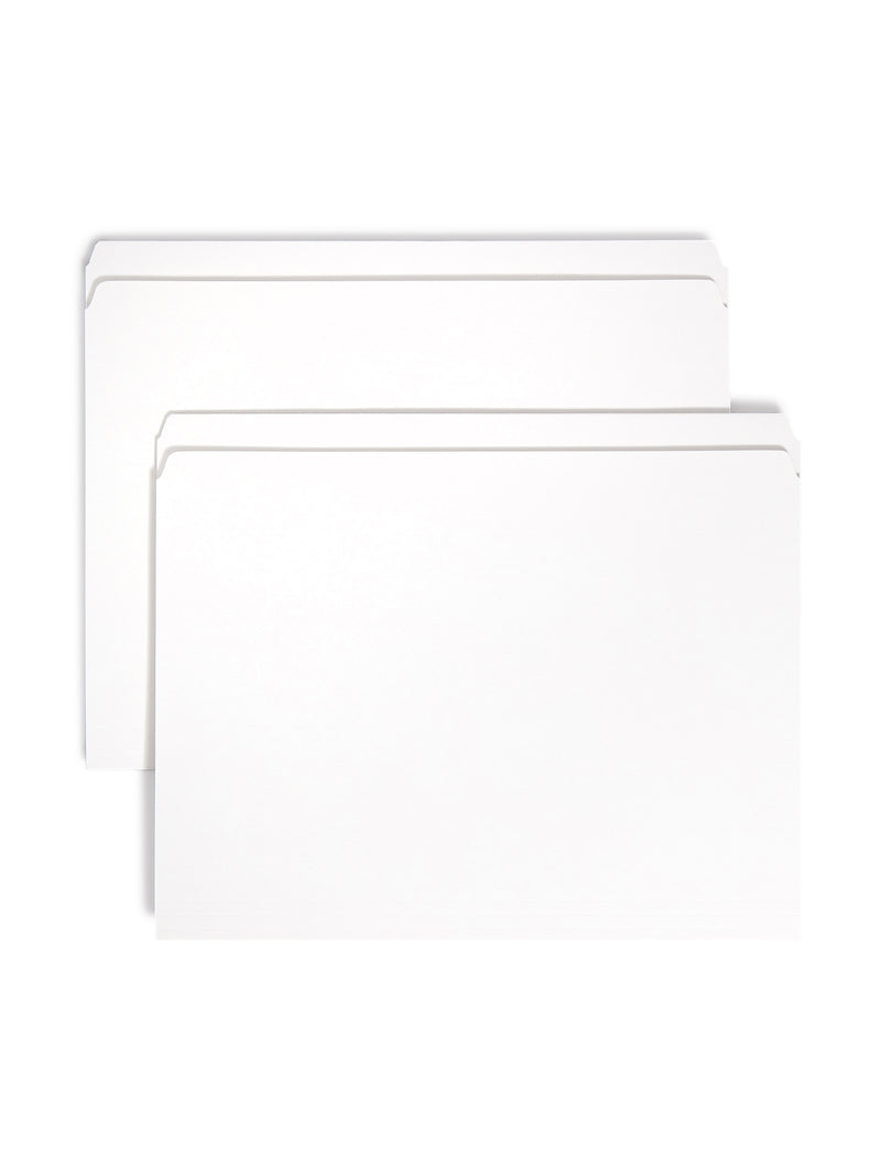 Smead File Folders, 1-Tab, Letter Size, White, 100/Box (12810)