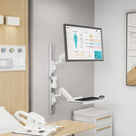 Mount-It! MedHub Wall Mounted, Flexible Workstation With WallTrack for Monitors up to 43", Matte White (MI-16002)