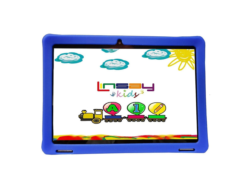 LINSAY 10.1" Octa Core Tablet, 4GB RAM, 128GB Storage, Android 13, Bundled with Blue Kids Defender Case