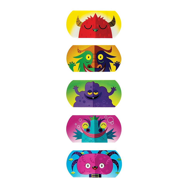 SmileMakers KidCare Monster Mini Strip Bandages, 200/Box (BAN335)
