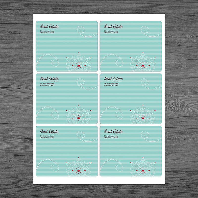 Full Color Mailing Sheet Label, 4"x3-5/16", Qty 100 (600 labels)