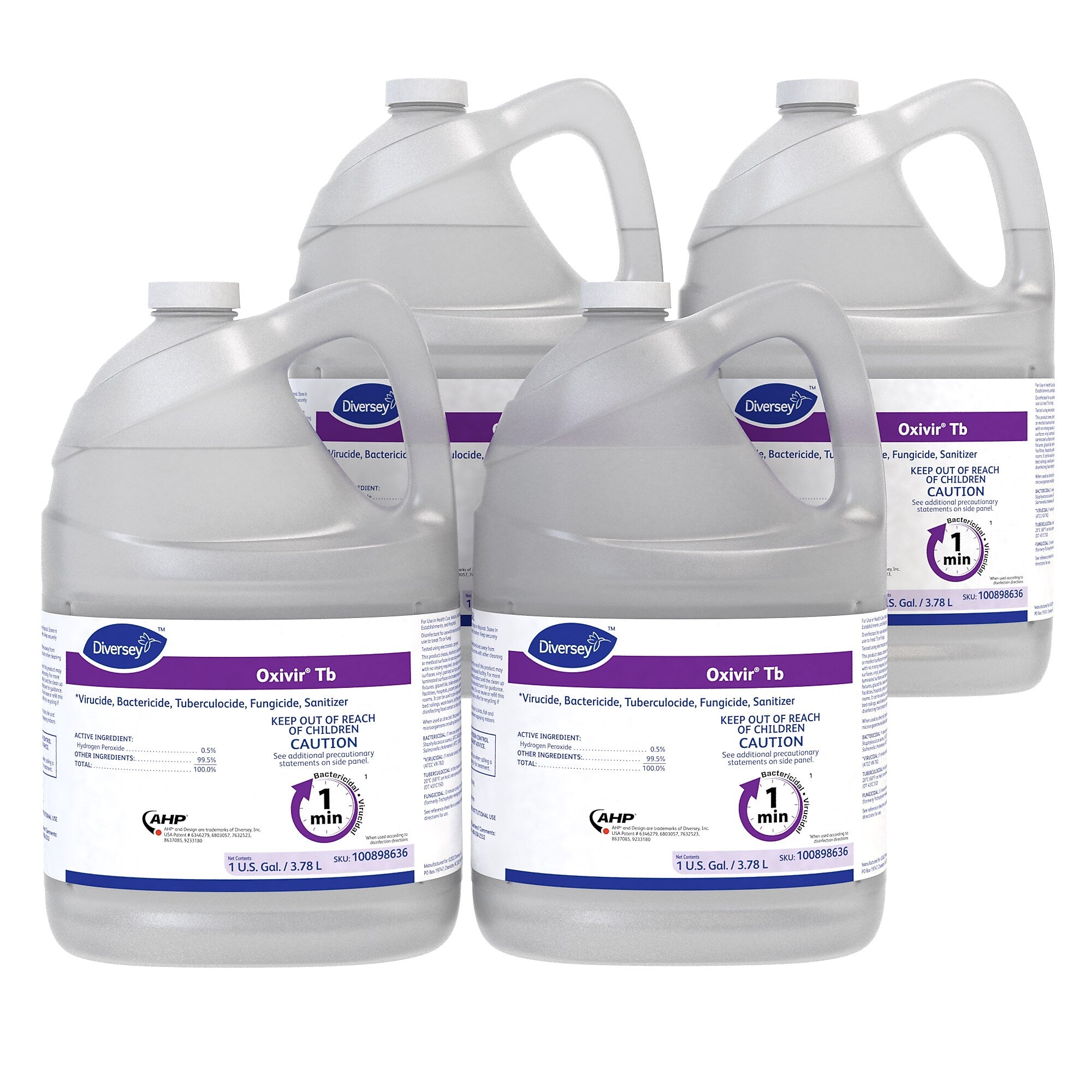 Oxivir Tb General Disinfectant Cleaner, Hydrogen Peroxide, 128 oz., 4/Carton (100898636)