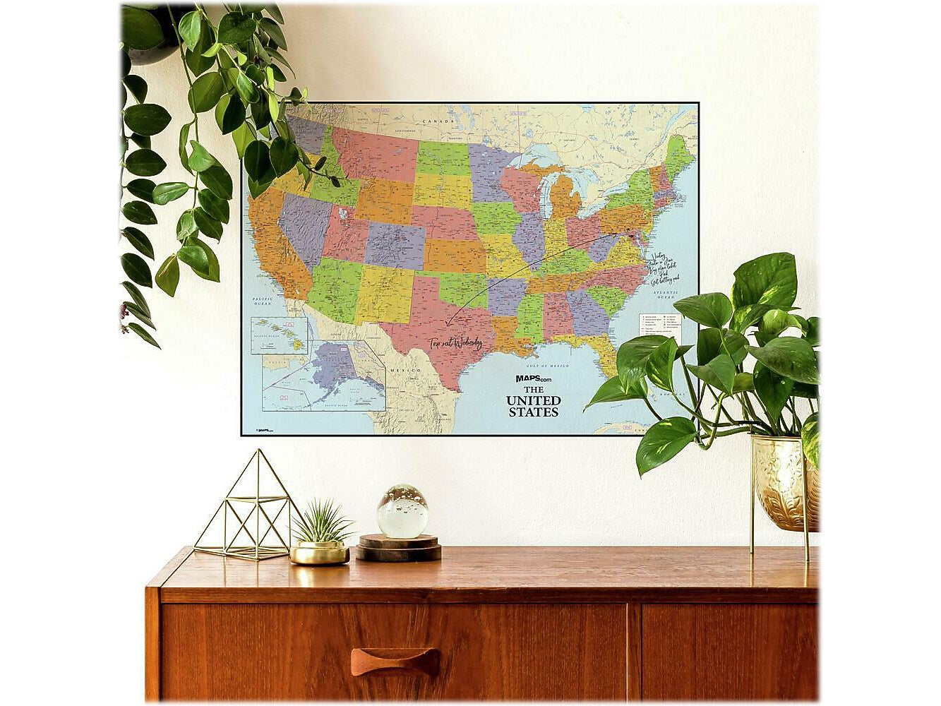 RoomMates US Map Contemporary Wall Decal, Geography (RMK4493GM)