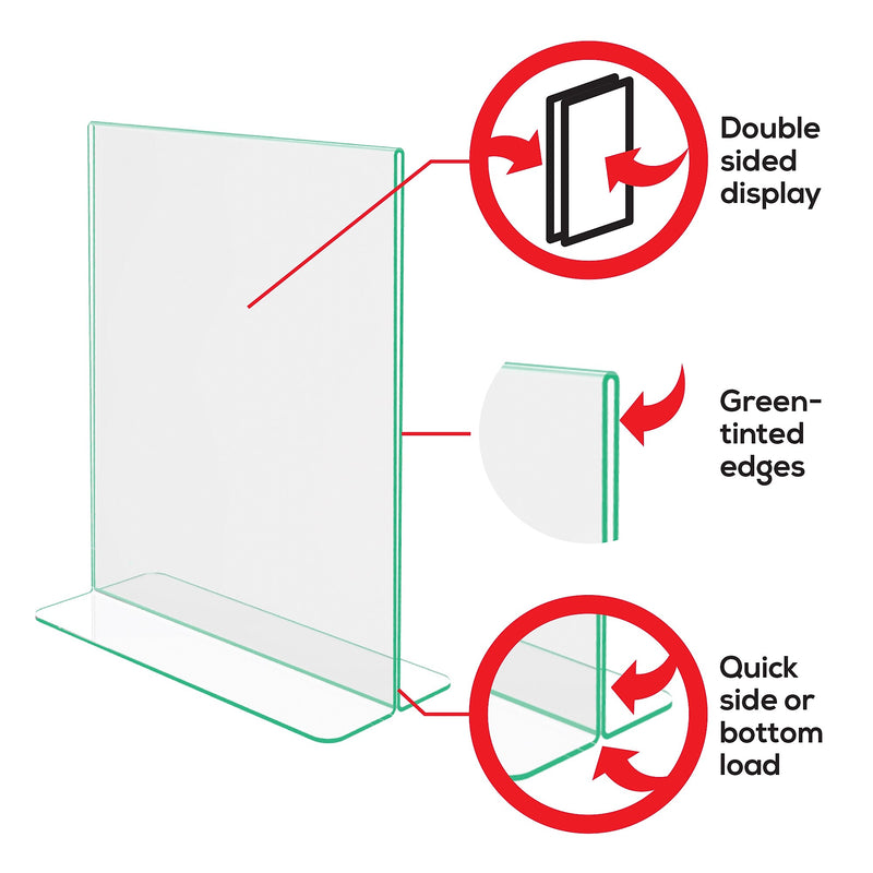 Deflect-O Superior Image Document Holder, 8.5" x 11", Table Top, Clear Acrylic (DEF5991790)
