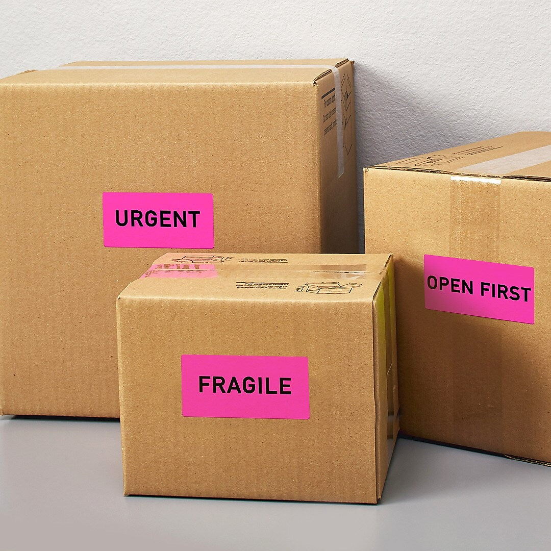 Avery Sure Feed Laser Shipping Labels, 2"x 4", Neon Magenta, 1,000 Labels/Box (5974)