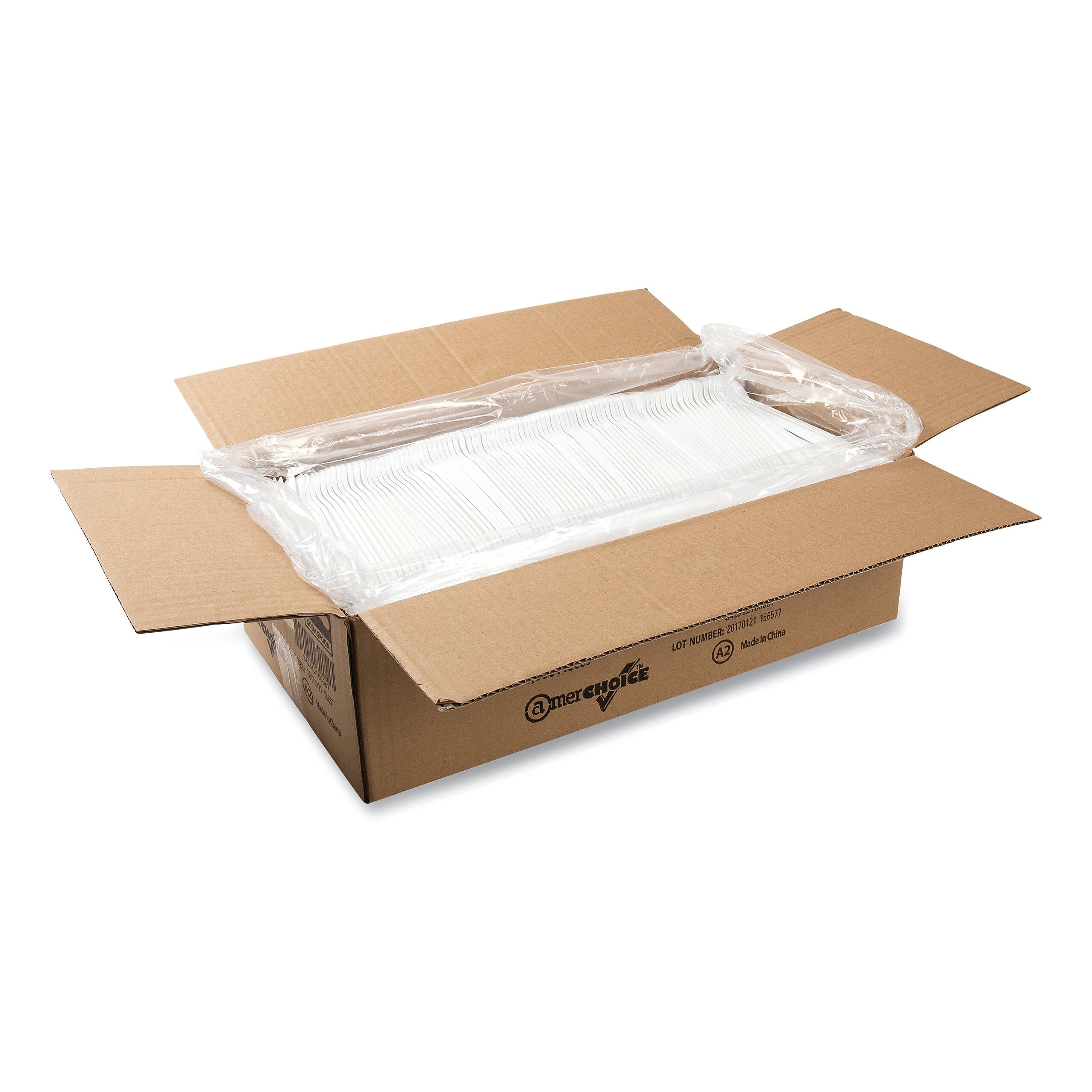 AmerCareRoyal Plastic Tea Spoons, 7.87", White, 1,000/Carton (RPPP2303W)
