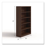 Alera Seville 65" 5-Shelf Bookcase with Adjustable Shelves, Mahogany Melamine (AE1NNN-B366514 HRG)