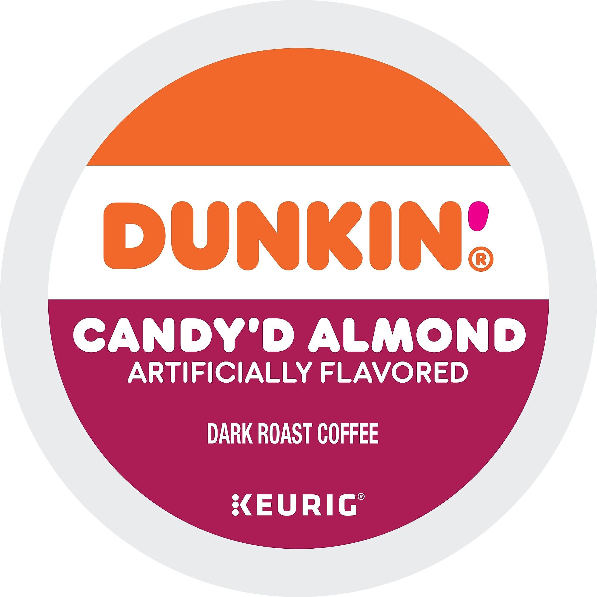 Dunkin' Candy'd Almond Coffee Keurig K-Cup Pods, Dark Roast, 22/Carton (5000375651)