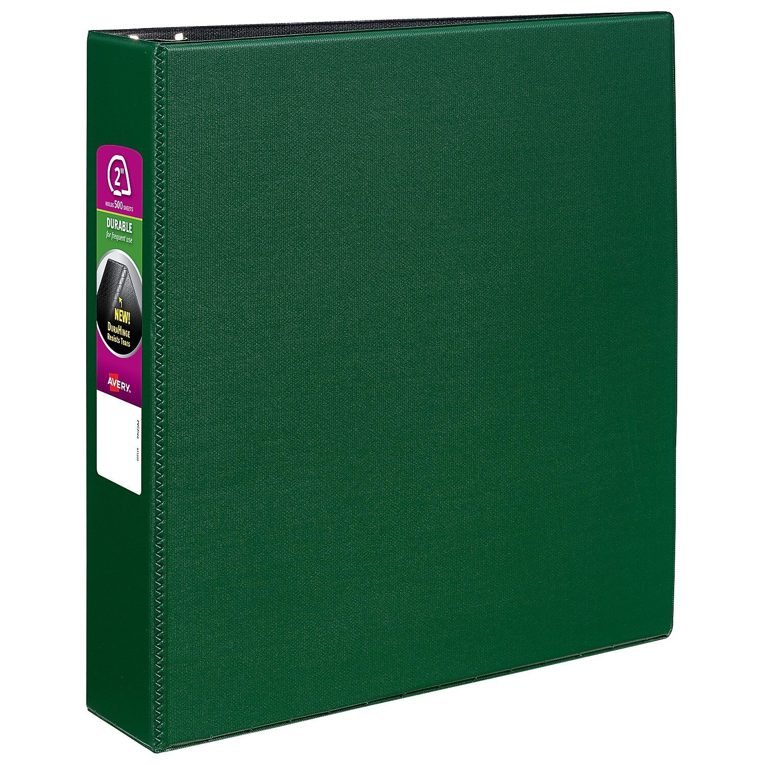 Avery Durable 2" 3-Ring Non-View Binders, Slant Ring, Green (27553)