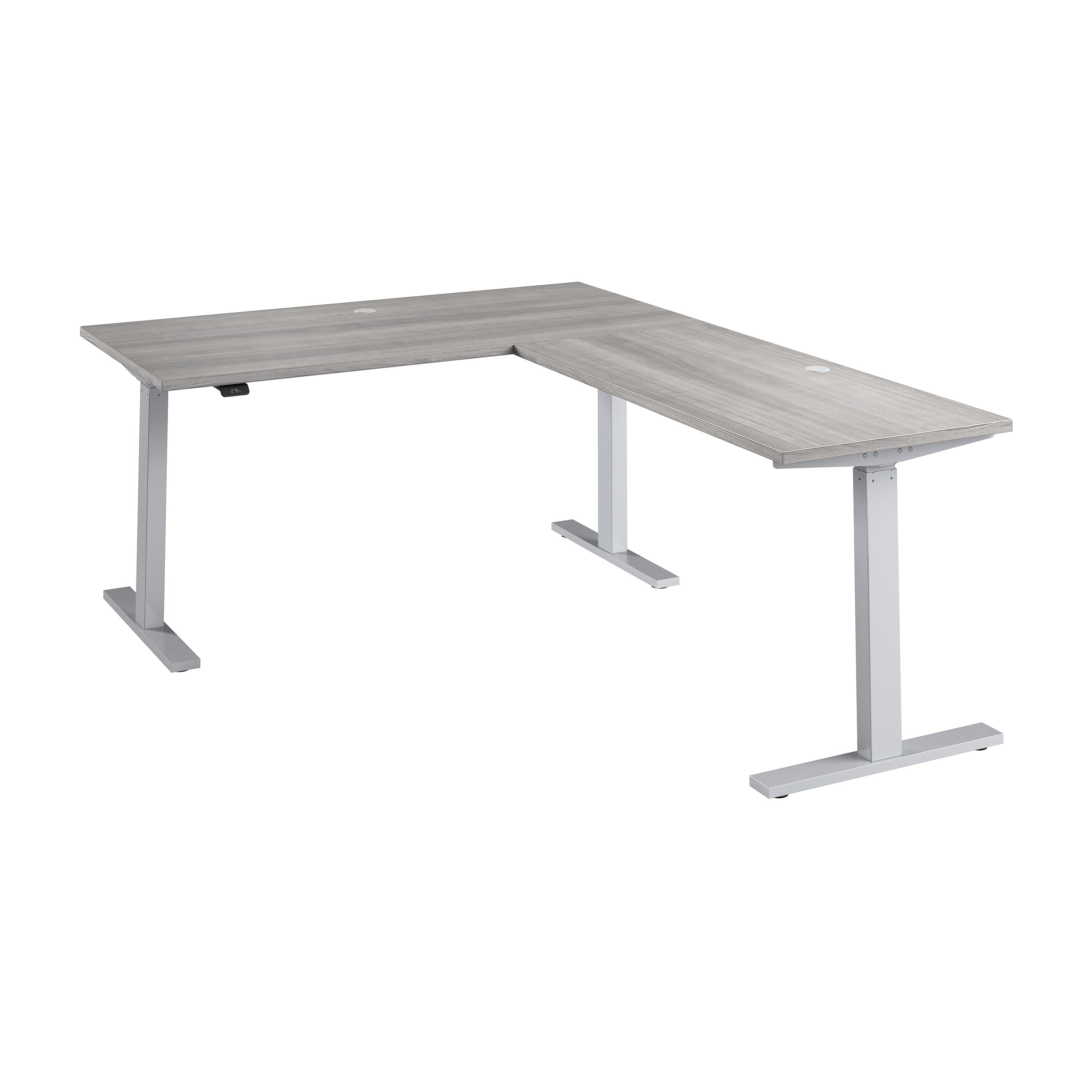 Bush Business Furniture Move 60 Series 60"W L Shaped Adjustable Standing Desk, Platinum Gray (M6SL6078PGSK)
