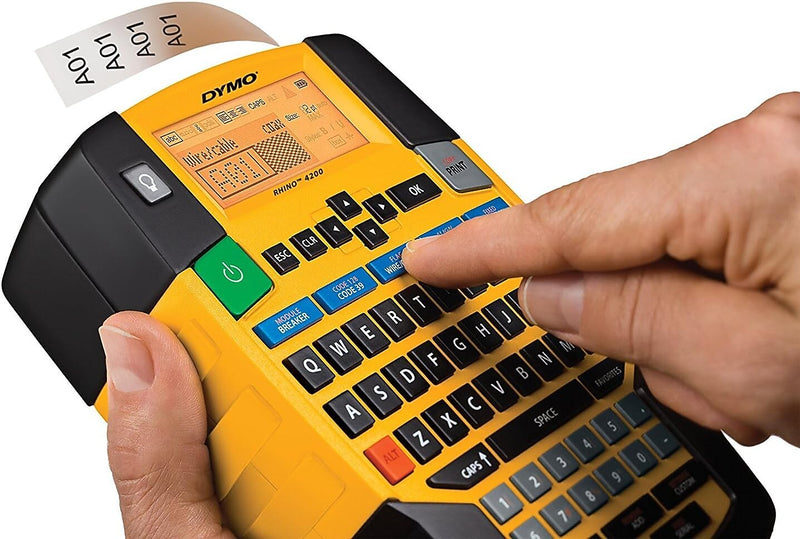 DYMO Rhino 4200 Kit Portable Label Maker & Carry Case, Yellow/Black (1835374)