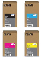 Epson T912 Black/Cyan/Magenta/Yellow Standard Yield Ink Cartridge, 4/Pack