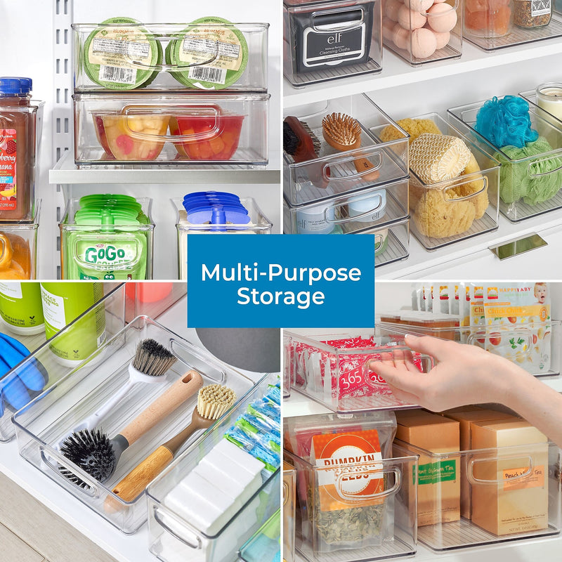 iDESIGN Small Stackable Plastic Storage Bin, Clear (63698)