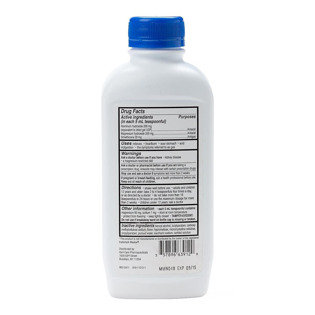GeriCare Antacid Regular Strength Mint Liquid, 12 oz (OTCS0468C2)