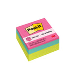 Post-it Cube Sticky Notes, 3" x 3", Assorted Brights, 400 Sheets/Cube (2027-BRT)