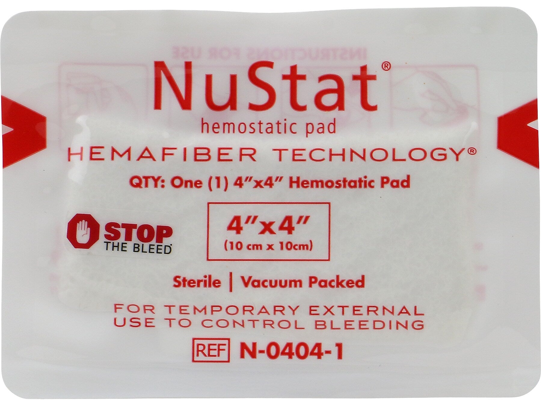 First Aid Only NuStat 4" Sterile Hemostatic Gauze Pad, 10/Pack (91196-002)