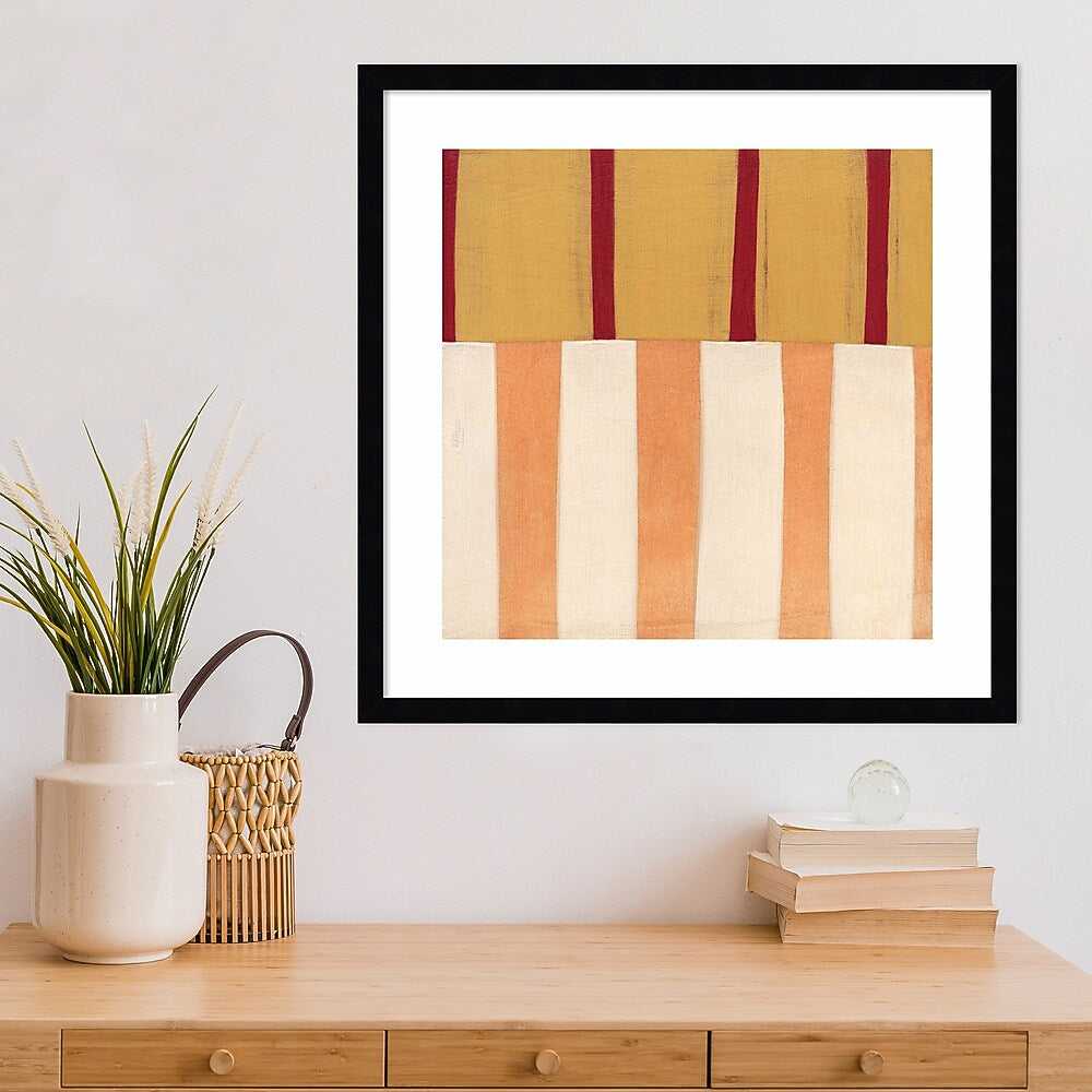 Amanti Art Broken Stripes 3 by Laura Nugent Wood Framed Wall Art Print, 21" x 21" (A42675547358)