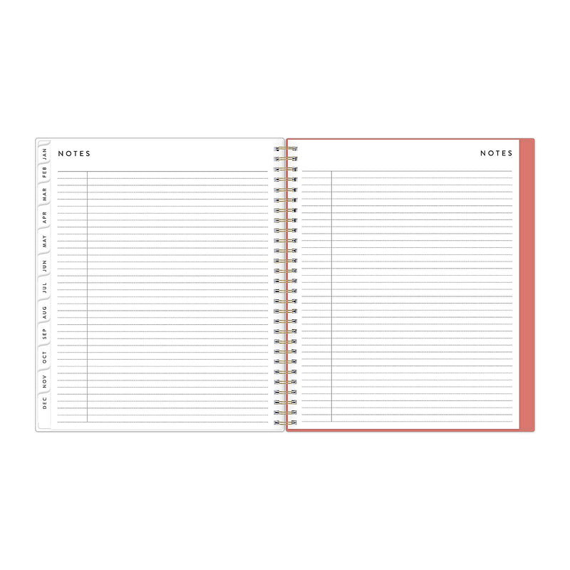 2026 Blue Sky Bespoke Letterpress Pomegranate Blush 8" x 10" Calendar Year Monthly Planner, Faux Leather Cover (156221)