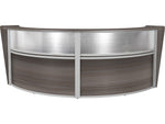 Regency Marque 124.5"W Curved Reception Desk Workstation, Driftwood Gray (77312GY)