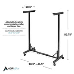 AdirOffice Expandable Blueprint Mobile Plan Center Large File Storage Hanging Rack, Black (615-BLK-KIT1)
