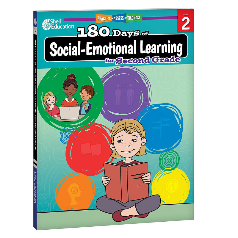 Shell Education 180 Days Social-Emotional Learning, Writing, & Spelling Grade 2, 3/Set (SEP147654)