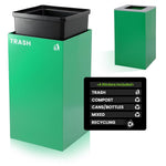 Alpine Industries 29 Gallon Indoor Steel Compost Bin with Mixed Open Lid, Green (4450-GRN-M-COM)