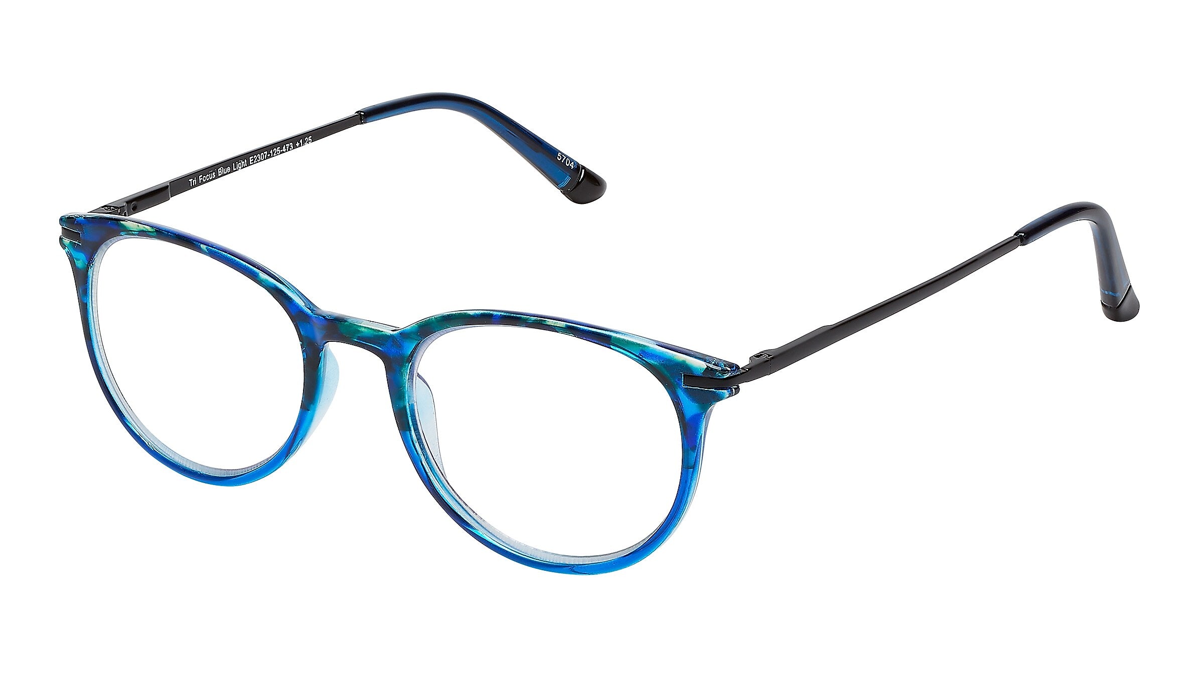 SAV Tri-focus Blue Light +2.00 Reading Glasses, Blue (E2307)