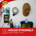 Command Medium Decorative Hooks, 3 lb., White, 13/Pack (17081-13N)