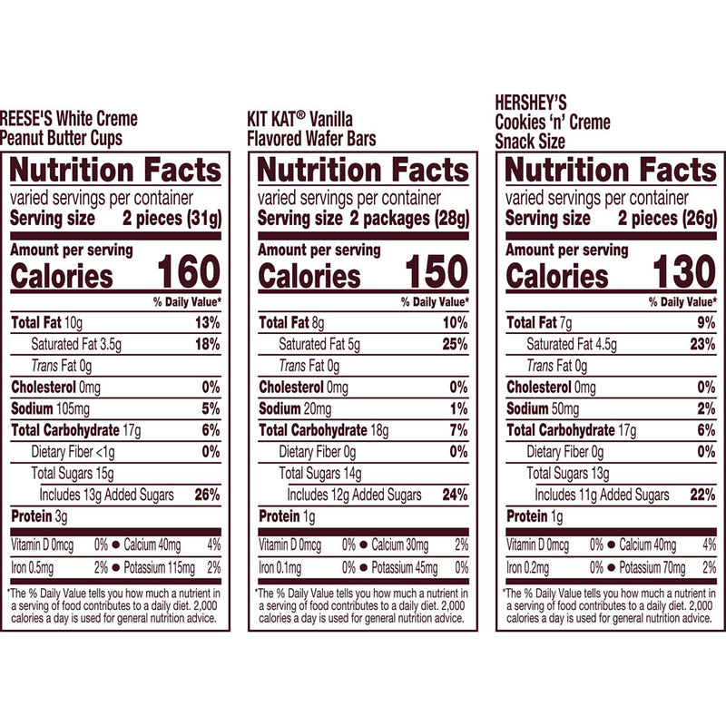 Hershey's All Time Greats White Snack Size White Chocolate Variety Bag, 29.31 oz, 59 Pieces (220-02587)