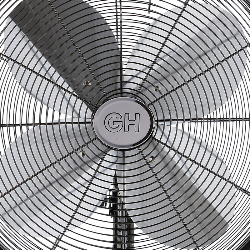 Good Housekeeping Retro Pedestal Fans 16-inch 3-Speed Oscillating Pedestal Fan, Midnight Chrome (92654-GM)