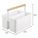 mDesign 2-Compartment Plastic Desk Organizer, White/Natural (25718RW)