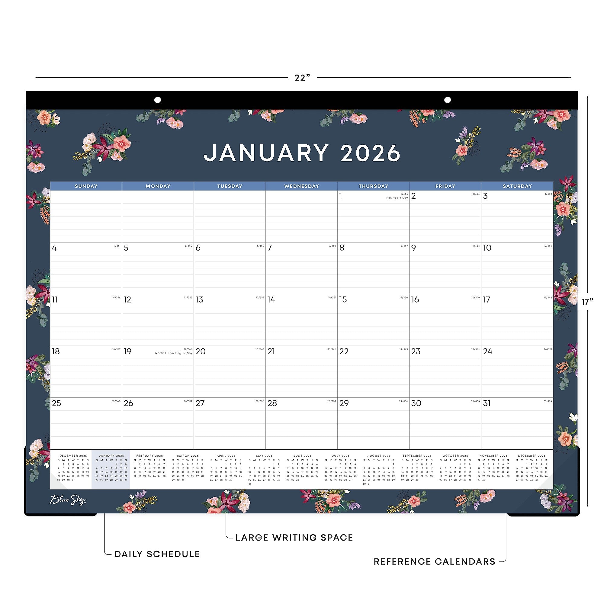 2026 Blue Sky Ashlyn 22" x 17" Monthly Desk Calendar (148618-26)