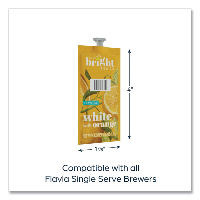 FLAVIA The Bright Tea Co. White with Orange Tea Freshpack, White with Orange, 0.05 oz Pouch, 100/Carton