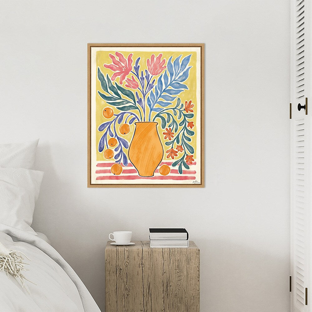 Amanti Art Cyprus and Orange Still Life V by Janelle Penner Framed Canvas Wall Art Print, 23" x 28" (A42677521108)