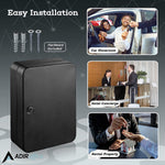 AdirOffice 48-Key Cabinet with Key Lock and Key Tags, Black (681-48-BLK-PKG)