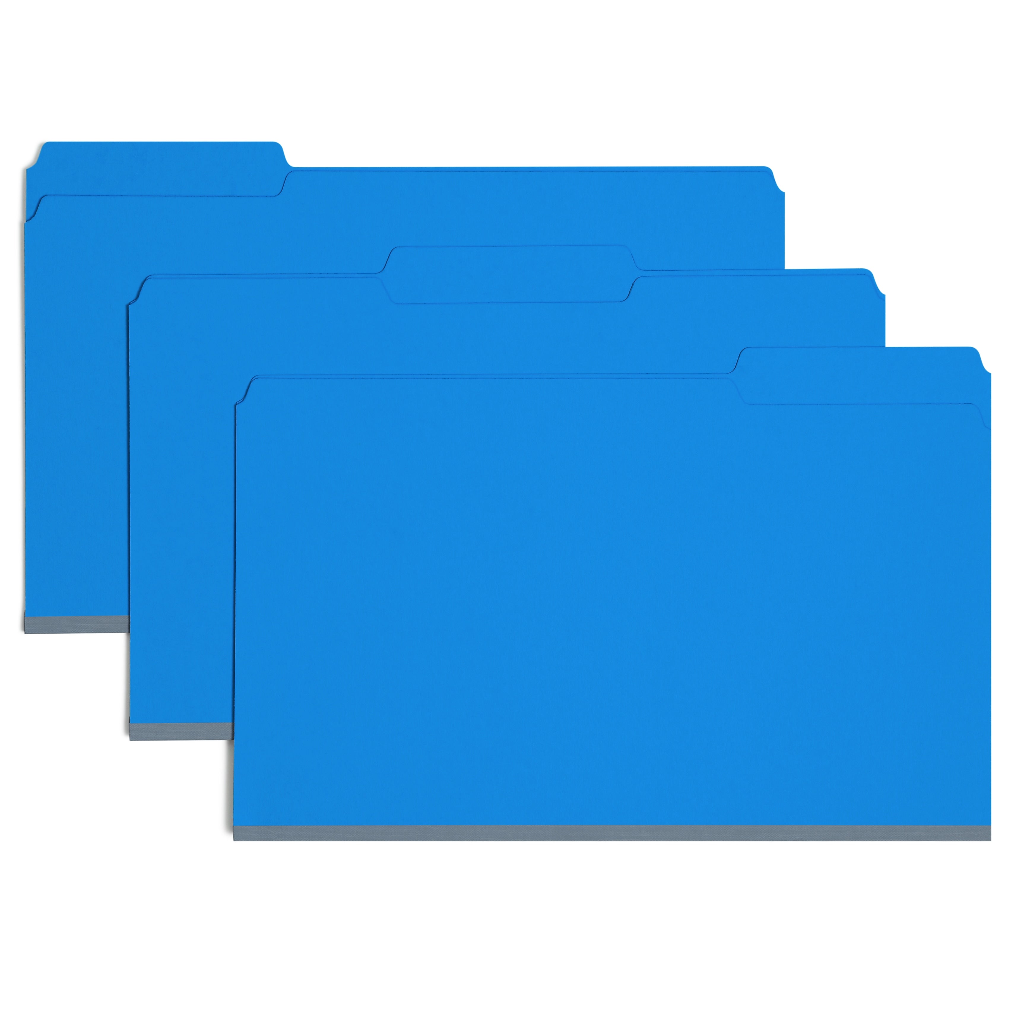 Smead 50% Recycled File Folder, 1/3-Cut Tab, Assorted, Legal Size, Blue, 25/Box (22541)
