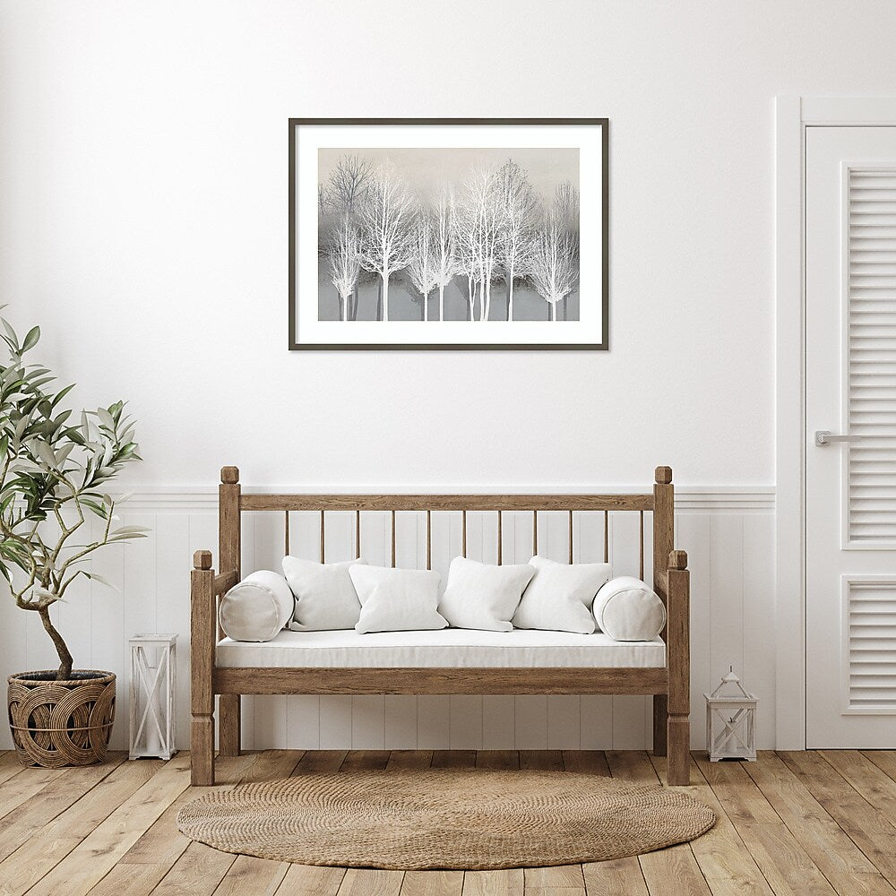 Amanti Art Trees on Gray by Kate Bennett Wood Framed Wall Art Print, 41" x 30" (A42675535020)