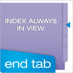 Pendaflex Recycled End Tab File Folder, Straight Cut, Letter Size, Purple, 100/Box (H110DPR)