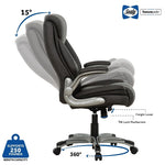 Sealy Posturepedic Axel Swivel Executive Office Chair, Dark Grey (64626)