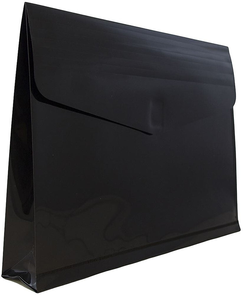 JAM Paper Premium Plastic Document File, Letter, Black, 3/Pack (218V2BLX3)