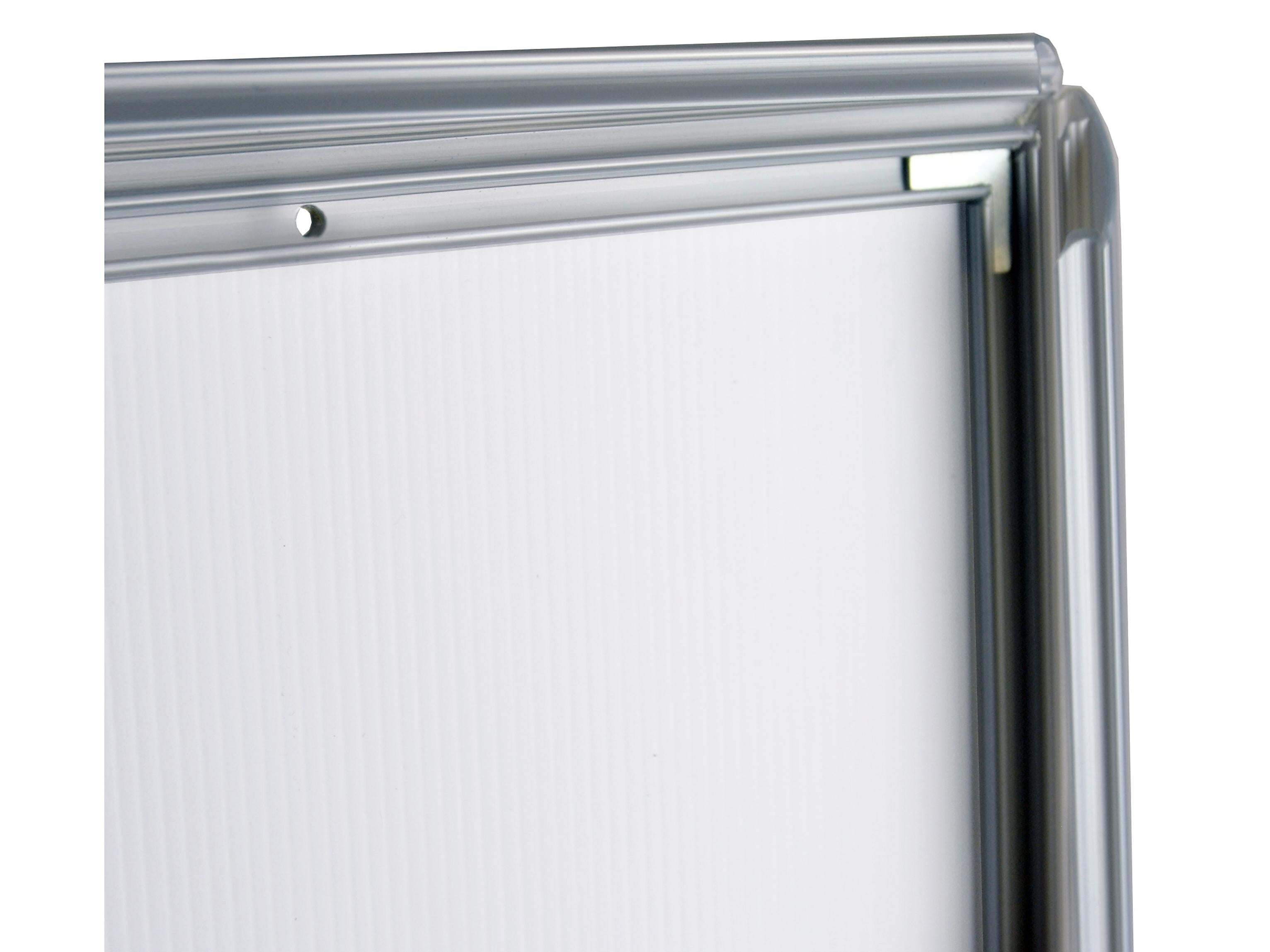 Azar Sign Holder, 24" x 36", Wall Mounted, Silver, Plastic (300344-SLV)
