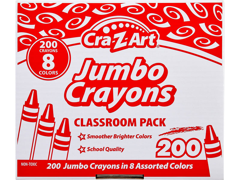 Cra-Z-Art Jumbo Crayons, Assorted Colors, 200/Pack (74006-1)