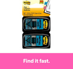 Post-it 'Initial Here' Message Flags, 1" Wide, Blue, 100 Flags/Pack (680-IH2)