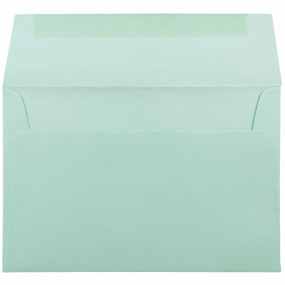 JAM Paper A9 Booklet Envelope 5 3/4" x 8 3/4", Aqua Blue, 100/Pack (157461d)