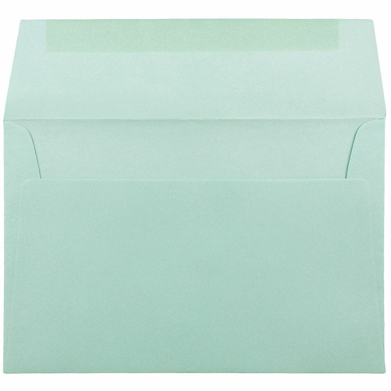JAM Paper A9 Booklet Envelope 5 3/4" x 8 3/4", Aqua Blue, 100/Pack (157461d)