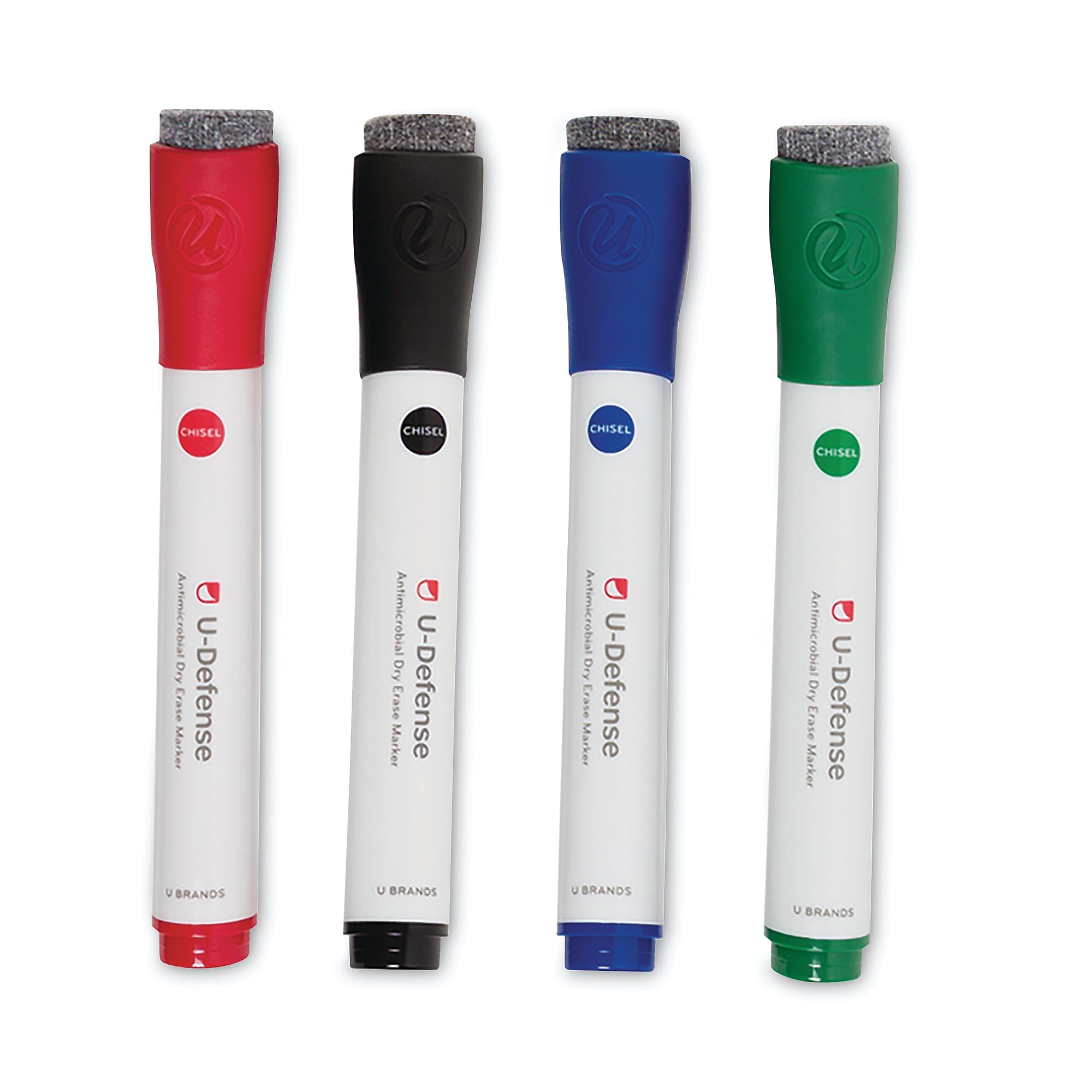 U Brands U-Defense Dry-Erase Markers, Medium Bullet Tip, Assorted Colors, 24/Pack
