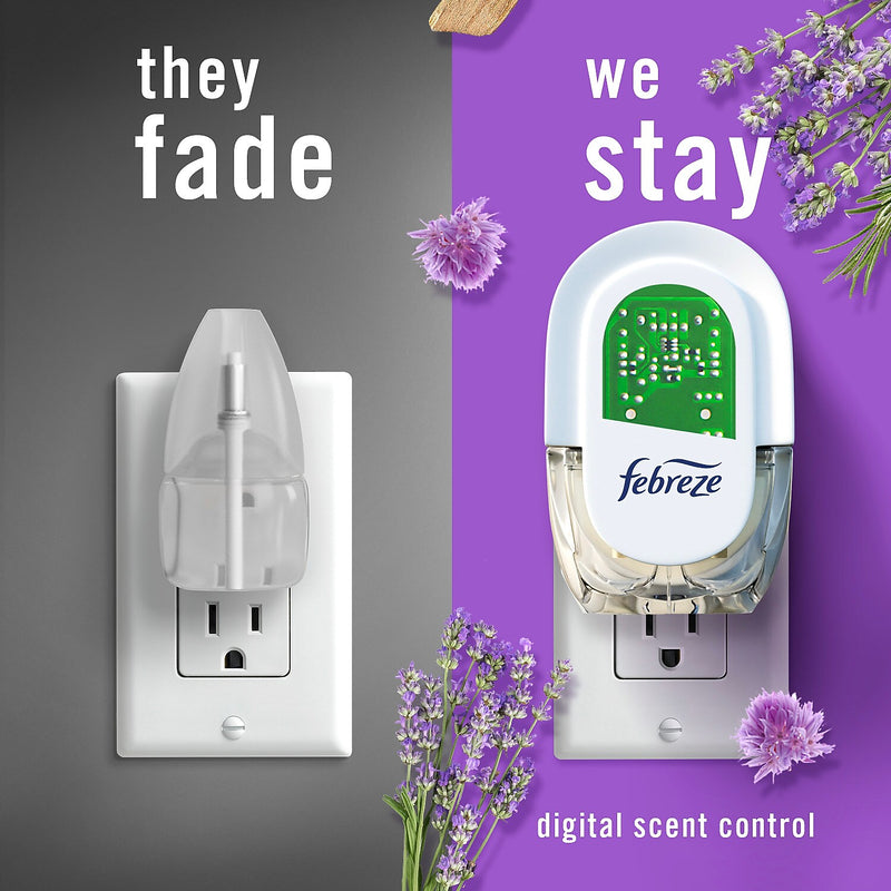 Febreze Fade Defy Plug Air Freshener Warmer Refill, Mediterranean Lavender Scent, 0.87 fl. oz., 3/Pack (54367)